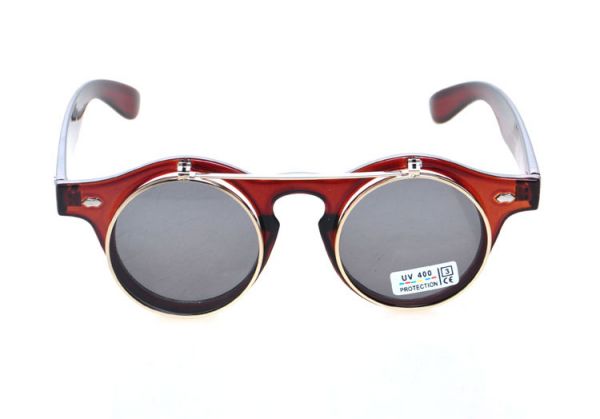 Óculos Steampunk Lente Dupla Marrom